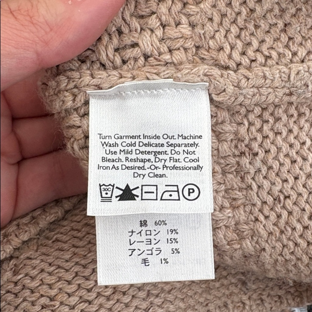 Vtg Eddie Bauer Cable Knit Button Up Shawl Neck Cardigan Sz Small - Picture 10 of 11